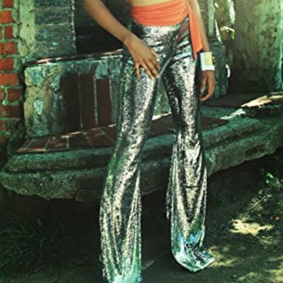 sequin bell bottom pants